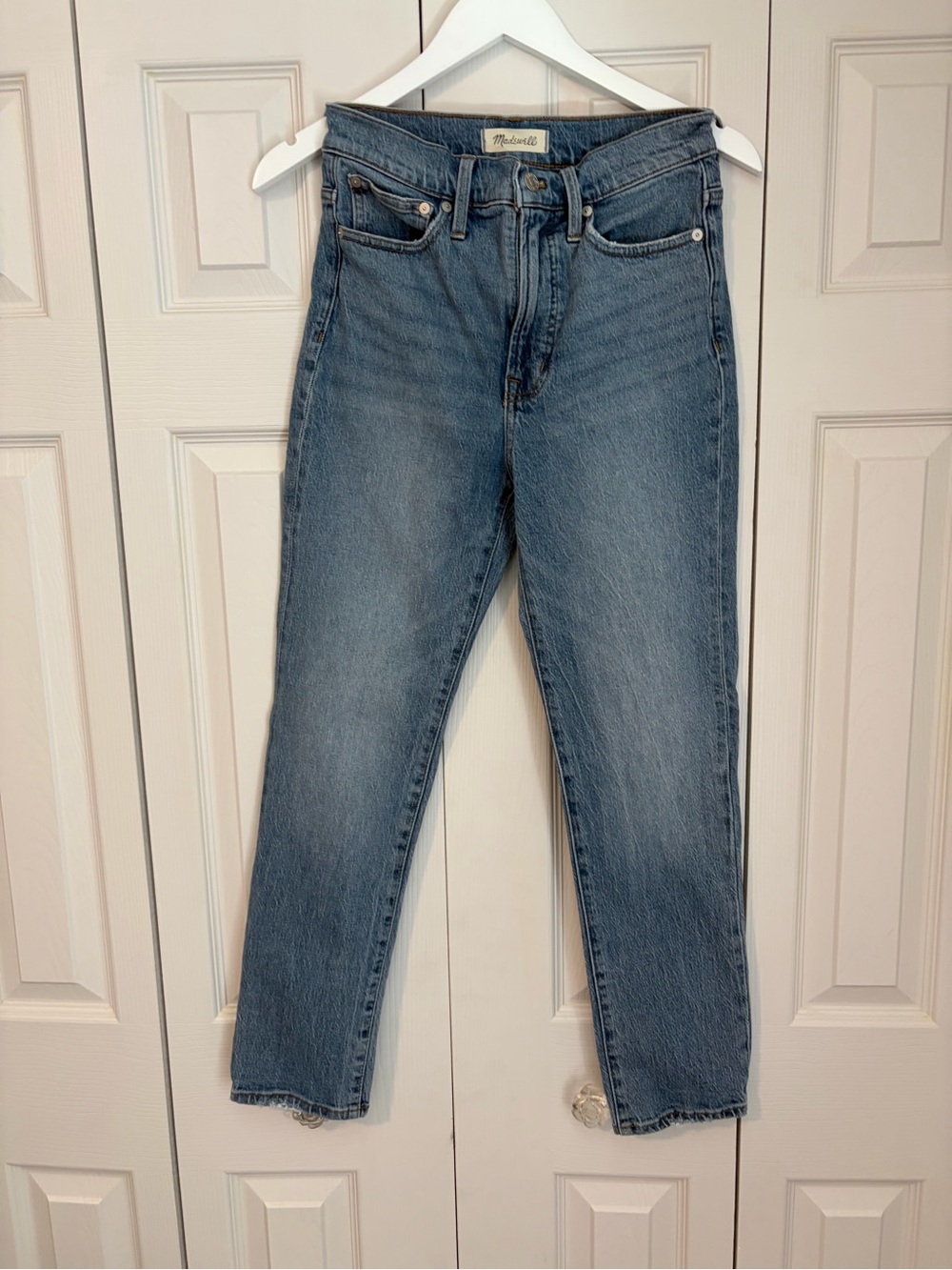 Madewell The Perfect Vintage Jean High-Rise Straight Jean Light Blue Denim Sz 25